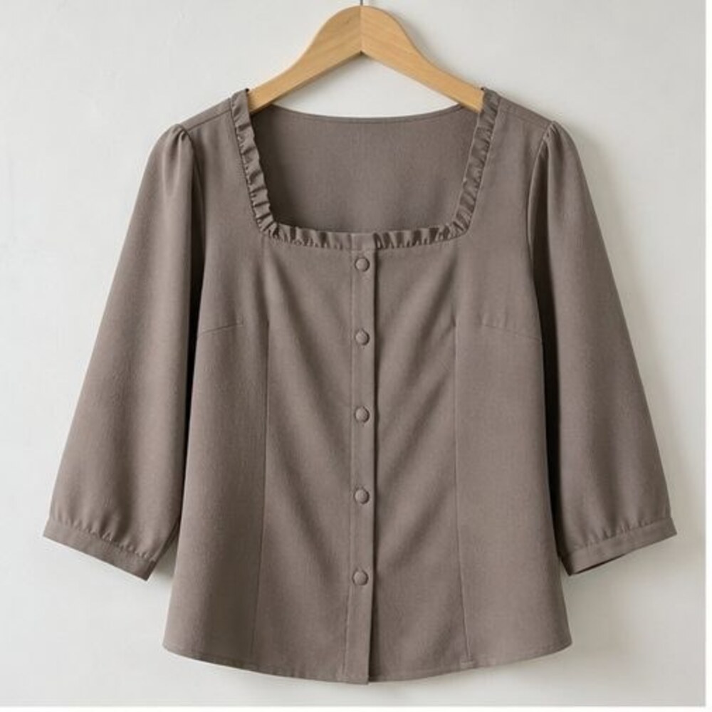 Taupe Peplum Top